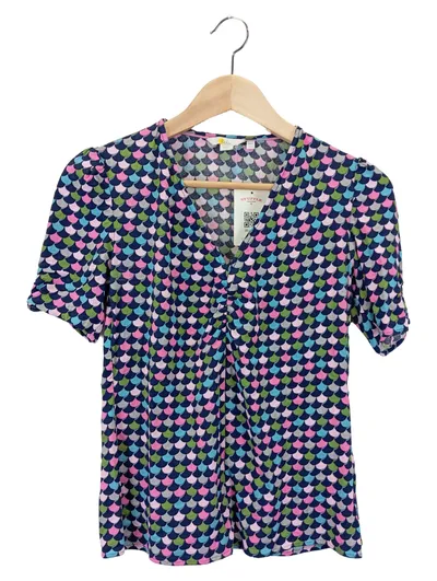 BODEN Damen T-Shirt Gr. 34/XXS Mehrfarbig Geometrisches Muster Casual
