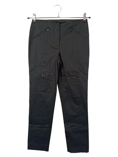DKNY Damen Anzughose W26/34/XS Schwarz Elegant Reißverschluss-Details