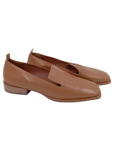 ZIGN Damen Slipper Leder Braun Gr. 39 Klassisch Elegant Loafer