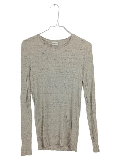 By Malene Birger Langarmshirt Damen Rippstrick Viskose Beige Gr. 34 XS