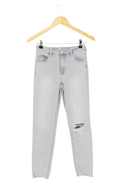 COTTON ON Damen Destroyed Jeans W25/34 Blau Casual Ripped Skinny