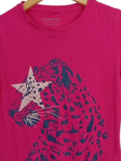 Energetics Mädchen T-Shirt Gr. 152 Pink Leoparden-Print Stern