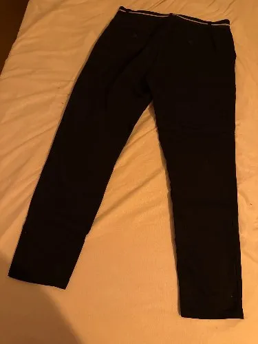 ZARA Herren Stoffhose Schwarz Business Chino Gr. M W32 Slim Fit