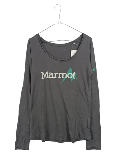 Marmot Langarmshirt Damen Grau Baumwolle Lyocell Freizeit Outdoor Gr. M