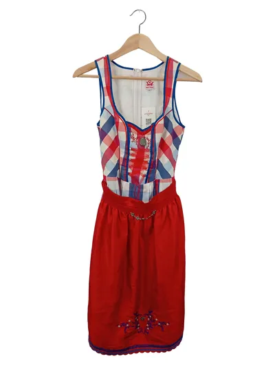 SPIETH & WENSKY Dirndl Trachtenkleid Damen Vintage Kariert Mehrfarbig 34 XS