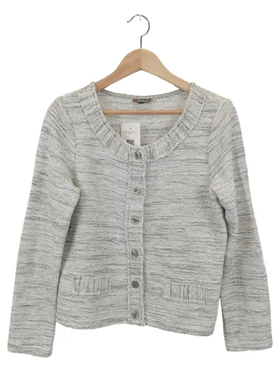 STREET ONE Damen Strickjacke Gr. 32/XS Grau Klassisch Casual