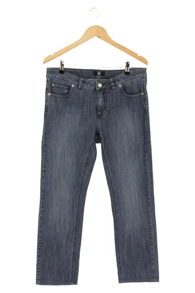 JETTE Damen Jeans Regular Fit W33/42/XL Blau Strasssteine Klassisch Modisch