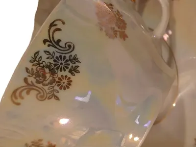 Kahla Porzellan Kaffeegedeck 3tlg Tasse Unterteller Weiß Blumen Festlich