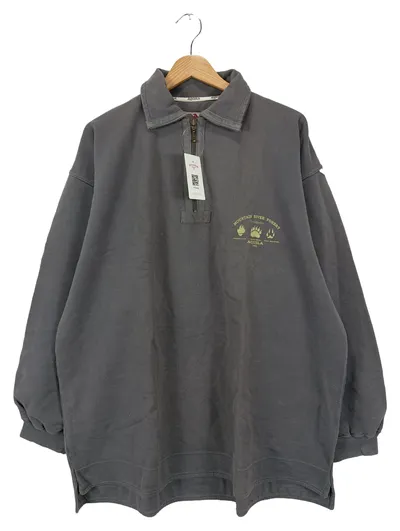 AQUILA Herren Sweatjacke Grau L/XL Streetwear Vintage Baumwolle