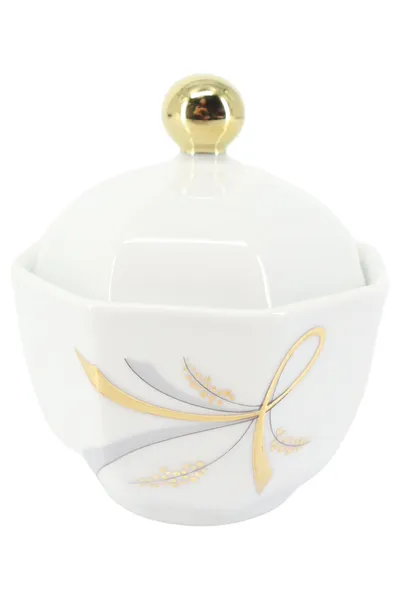 WUNSIEDEL Zuckerdose Porzellan Weiß Floral Vintage Elegant Klassisch