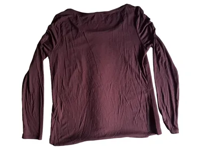 Comma Langarmshirt Damen Gr. 36 S Lila Viskose Strass Elegant Shirt Casual