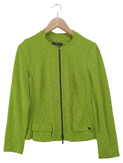 FRANK WALDER Damen Strickjacke Gr. 40/M Grün Elegant Strukturmuster