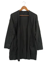 ESMARA BY HEIDI KLUM Damen Strickjacke Grau Zopfstrickmuster Gr. 38/M 1