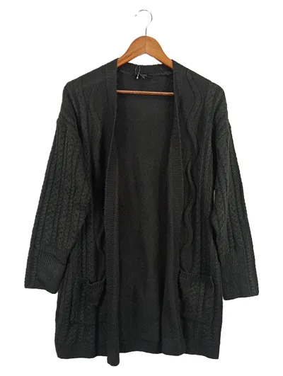 ESMARA BY HEIDI KLUM Damen Strickjacke Grau Zopfstrickmuster Gr. 38/M