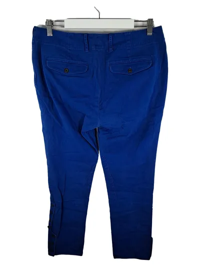 Lauren Ralph Lauren Damen Stoffhose Blau Gr. 40 Klassisch Baumwolle Freizeit