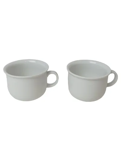 2x THOMAS PORZELLAN Kaffeetasse Weiß Strukturmuster Klassisch Elegant