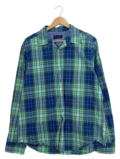 American Eagle Outfitters Herren Freizeithemd Langarm Kariert Baumwolle L