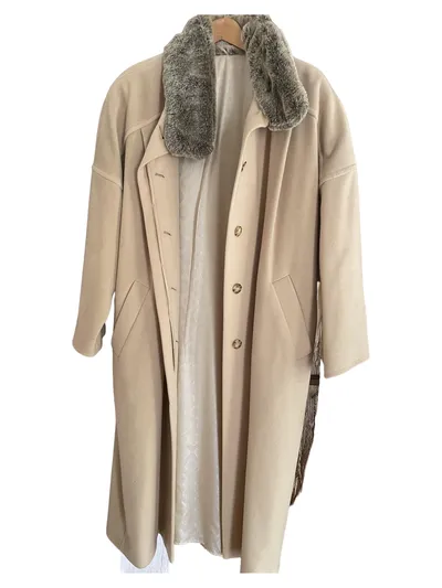 Gil Bret Damen Wintermantel Gr. 34/XS Beige Schurwolle Elegant