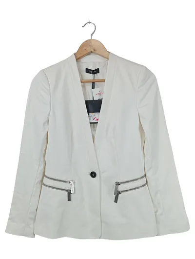 SAND COPENHAGEN Damen Blazer Gr. 36/S Weiß Elegant Klassisch Reißverschluss