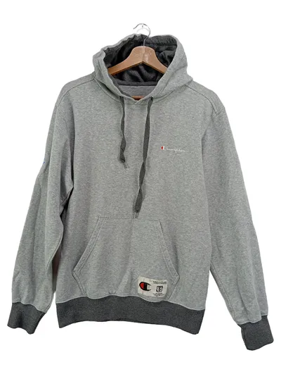 Champion Herren Pullover Hoodie Grau S Streetwear Sportlich