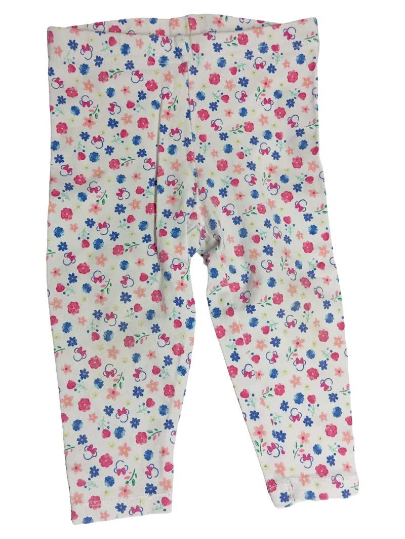 Disney Baby Mädchen Leggings Blumenmuster Gr. 80 Weiß Rosa Blau 1
