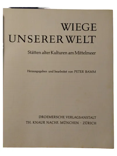 Peter Bamm Wiege unserer Welt Antiquarisches Buch Hardcover Mittelmeer