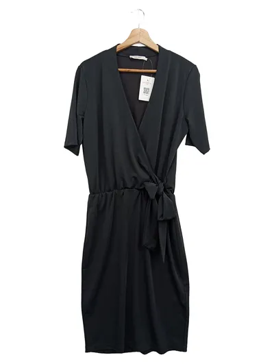 SISSY-BOY Damen Wickelkleid Gr. 36/S Schwarz Elegant Freizeit