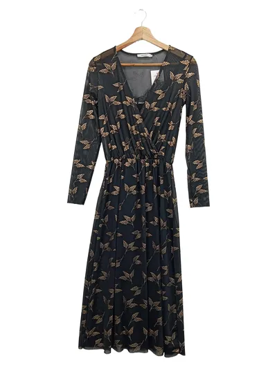 SISSY-BOY Damen Freizeitkleid Maxikleid XS 34 Schwarz Floral Elegant