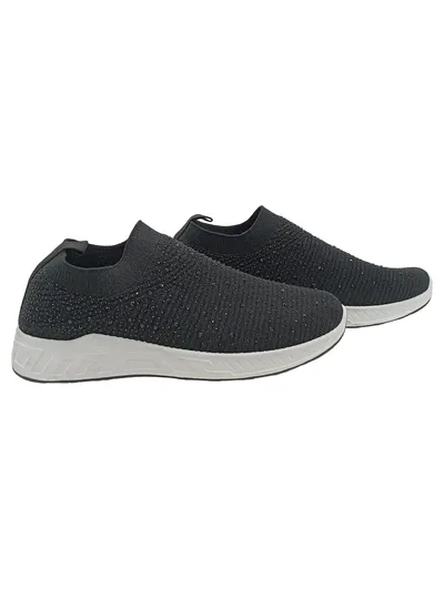 Claudia Ghizzani Damen Sneaker Low Slip-On Textil Strass Schwarz Gr. 39