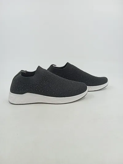 Claudia Ghizzani Damen Sneaker Low Slip-On Textil Strass Schwarz Gr. 39