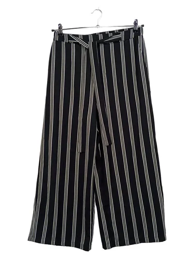 PIECES Damen Culotte Stoffhose Gestreift Schwarz Weiß Gr. L/40