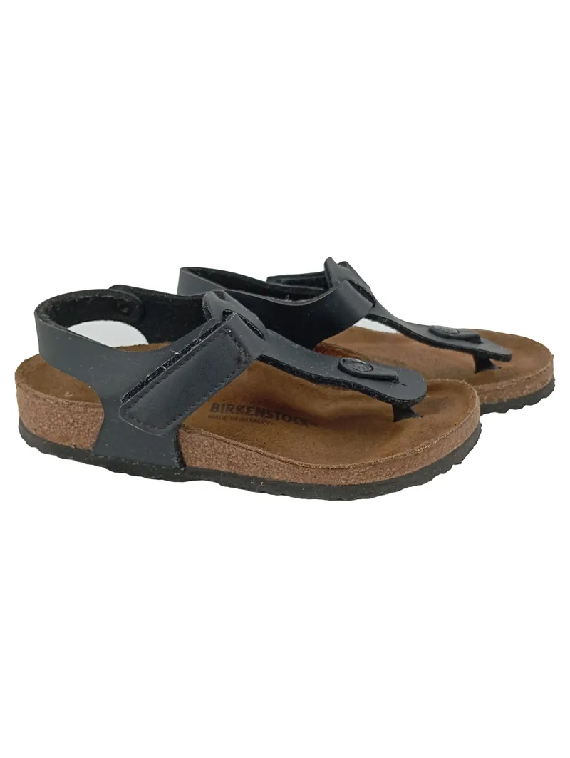 BIRKENSTOCK Gizeh Kinder Sandalen Gr. 30 Schwarz Klettverschluss Synthetik 1