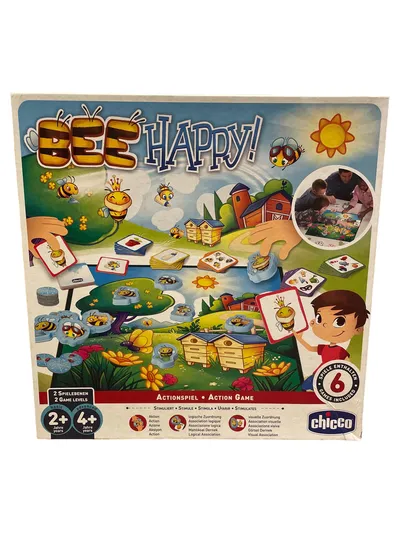 Chicco Bee Happy! Brettspiel für Kinder ab 2 Jahre - 6 Spiele enthalten