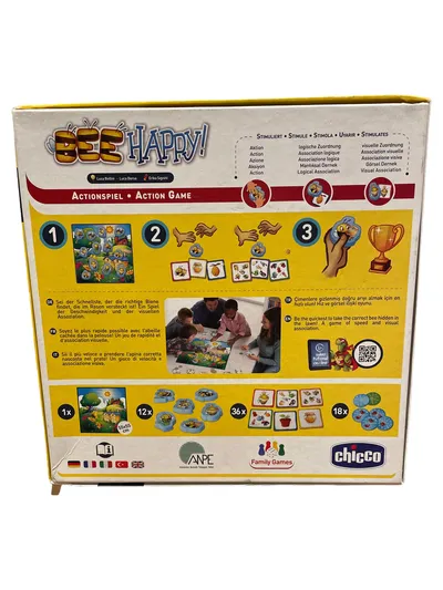 Chicco Bee Happy! Brettspiel für Kinder ab 2 Jahre - 6 Spiele enthalten