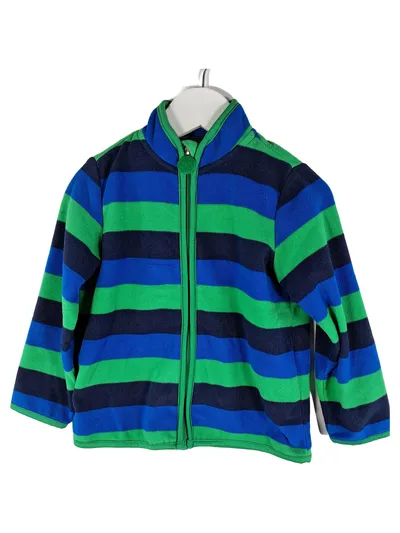 Tchibo Fleecejacke Kinder Gr. 98 gestreift blau grün Reißverschluss
