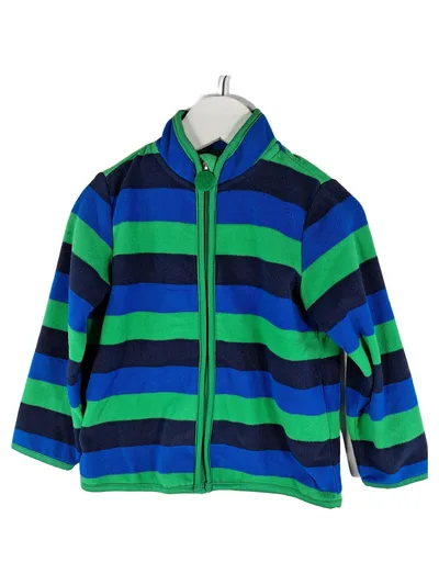Tchibo Fleecejacke Kinder Gr. 98 gestreift blau grün Reißverschluss