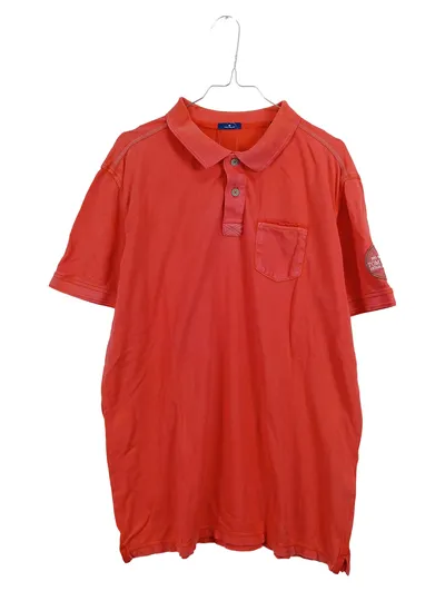 Tom Tailor Herren Poloshirt Rot Gr. XL Baumwolle Casual Kurzarm