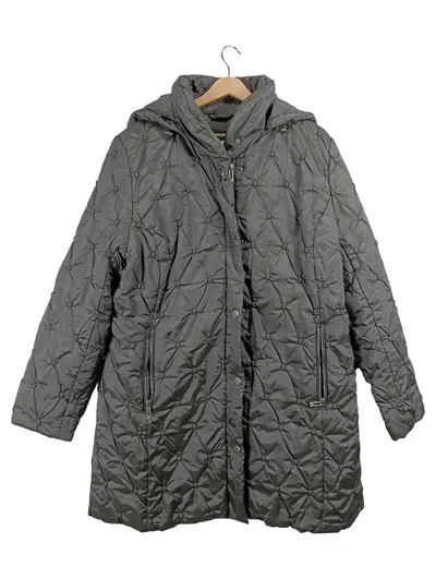 Adagio Damen Steppmantel Gr. 46 Grau Kapuze Winterjacke Gesteppt