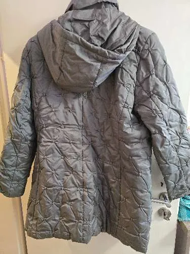 Adagio Damen Steppmantel Gr. 46 Grau Kapuze Winterjacke Gesteppt