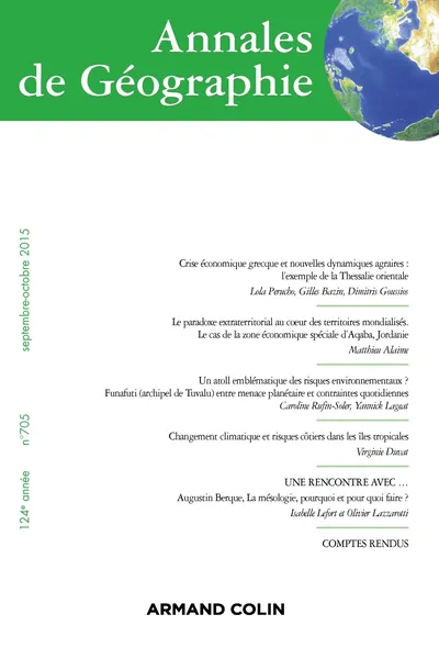 ARMAND COLIN Annales de Géographie n°705 Umwelt Nachhaltigkeit Klimawandel