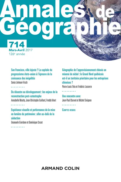 ARMAND COLIN Annales de géographie 714 März-April 2017 Geowissenschaften