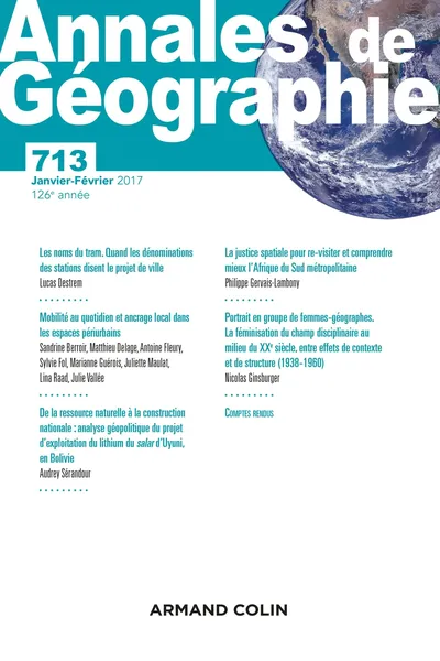 ARMAND COLIN Annales de géographie 713 Zeitschrift Geowissenschaften Frankreich