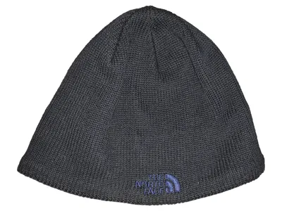 The North Face Herren Mütze Beanie Outdoor Rippstrick Grau Stickerei