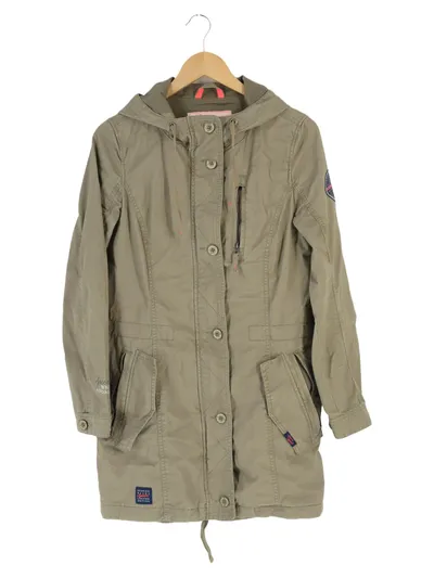 SOCCX Damen Outdoorjacke Parka 36/S Grün Casual Streetwear Kapuze