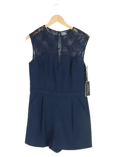 WAREHOUSE Damen Jumpsuit Gr. 40/L Blau Elegant Spitze Festlich