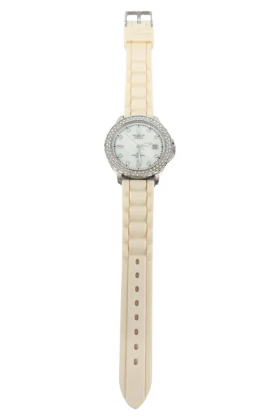 AVIATOR Damen Armbanduhr AVX1897L1 Weiß Silikon Strass Elegant Klassisch
