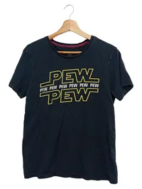 ELBENWALD Herren T-Shirt S 46/S Blau mit PEW PEW PEW Schriftzug 1