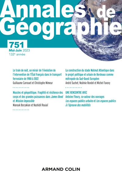 Armand Colin Annales de géographie 751 Mai-Juin 2023 Geowissenschaften