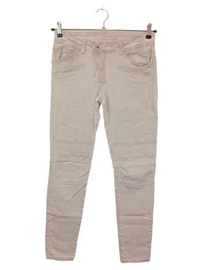 PLACE DU JOUR Jeans Damen Gr. 38 M Beige Regular Fit High Waist Casual