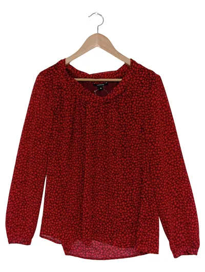 COMMA Damen Bluse Rot Floral Elegant Langarm Gr. 40 L Polyester